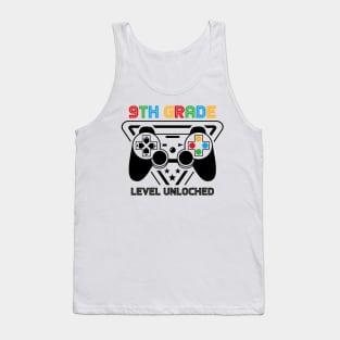 9th Grade Level Unlocked Video Gamer Back to School Boys Tank Top